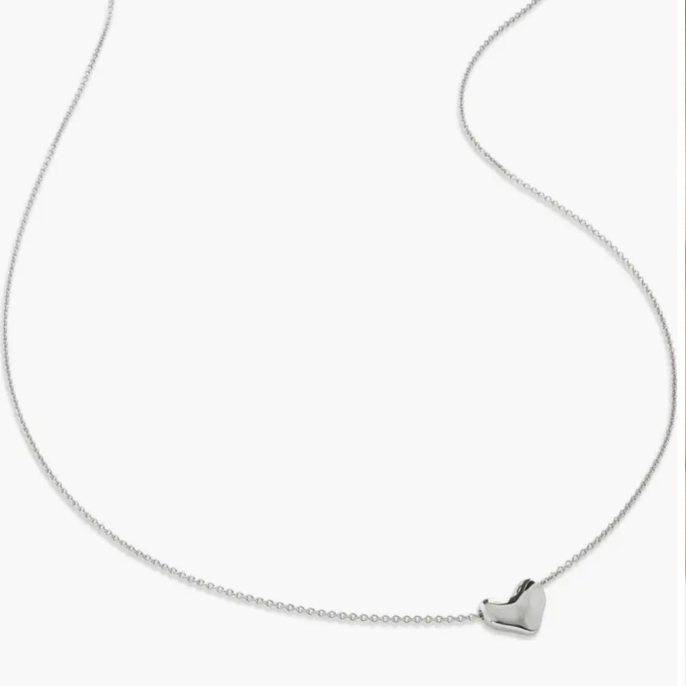 Sterling silver Monica Vinader Heart Charm Necklace